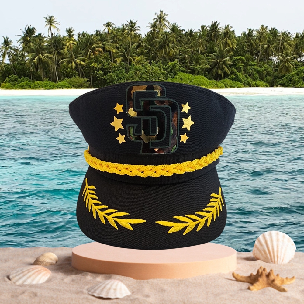 PADRES SAN DIEGO/ CAPTAIN HAT BLACK COTTON/ MILITARY EDITION - Picture 9 of 10